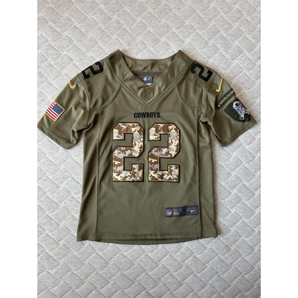 Dallas Cowboys Jersey Youth Small NFL Football Emmitt Smith 22 Nike Military